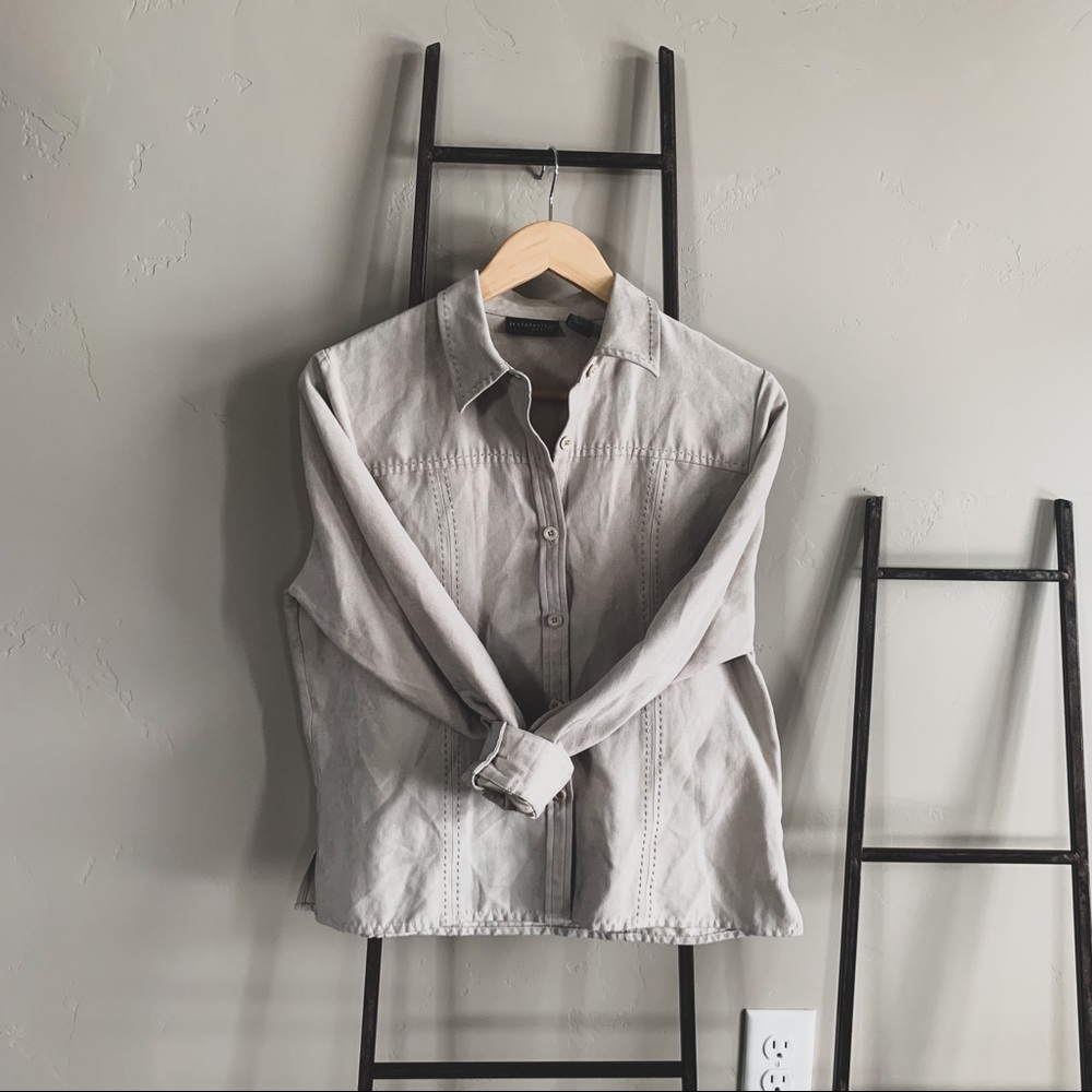 Vintage Suede Button Up